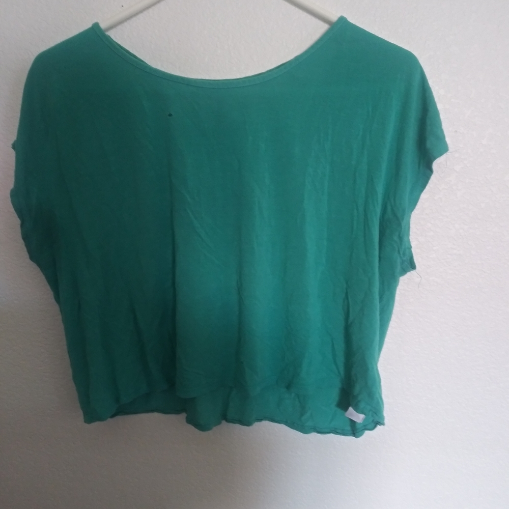 Greenish blue cropped top
